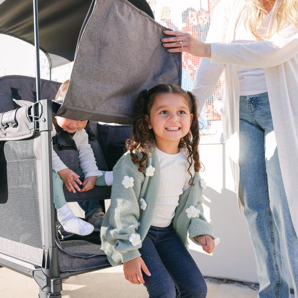 WonderFold W4 Luxe Pro Quad Stroller Wagon – Charcoal Grey - 4 Seater