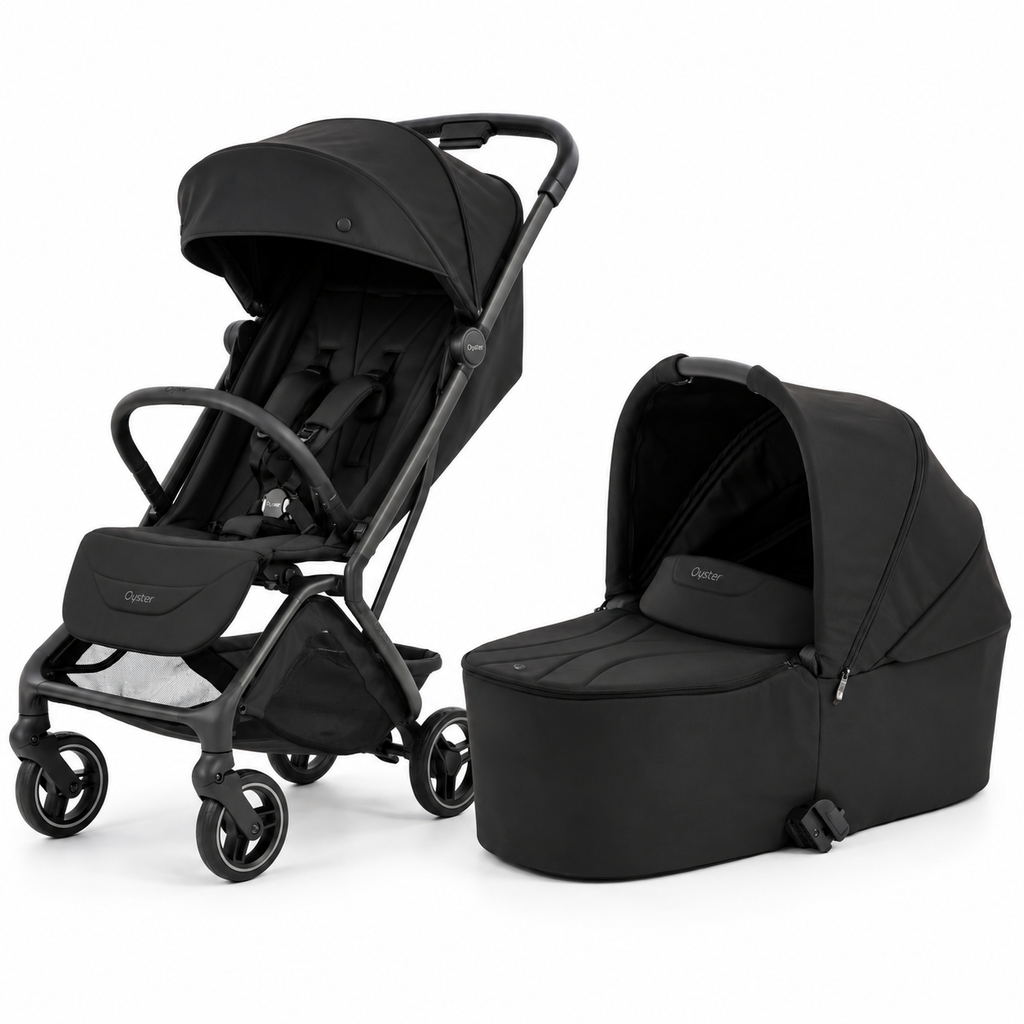 BabyStyle Oyster F-Lite Stroller & Carrycot Bundle – Liquorice