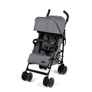 Ickle Bubba Discovery stroller in graphite grey with gray fabric and black metal frame and wheels