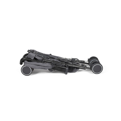 Ickle Bubba Discovery stroller in graphite grey with black and gray foldable design metal frame and soft fabric seat