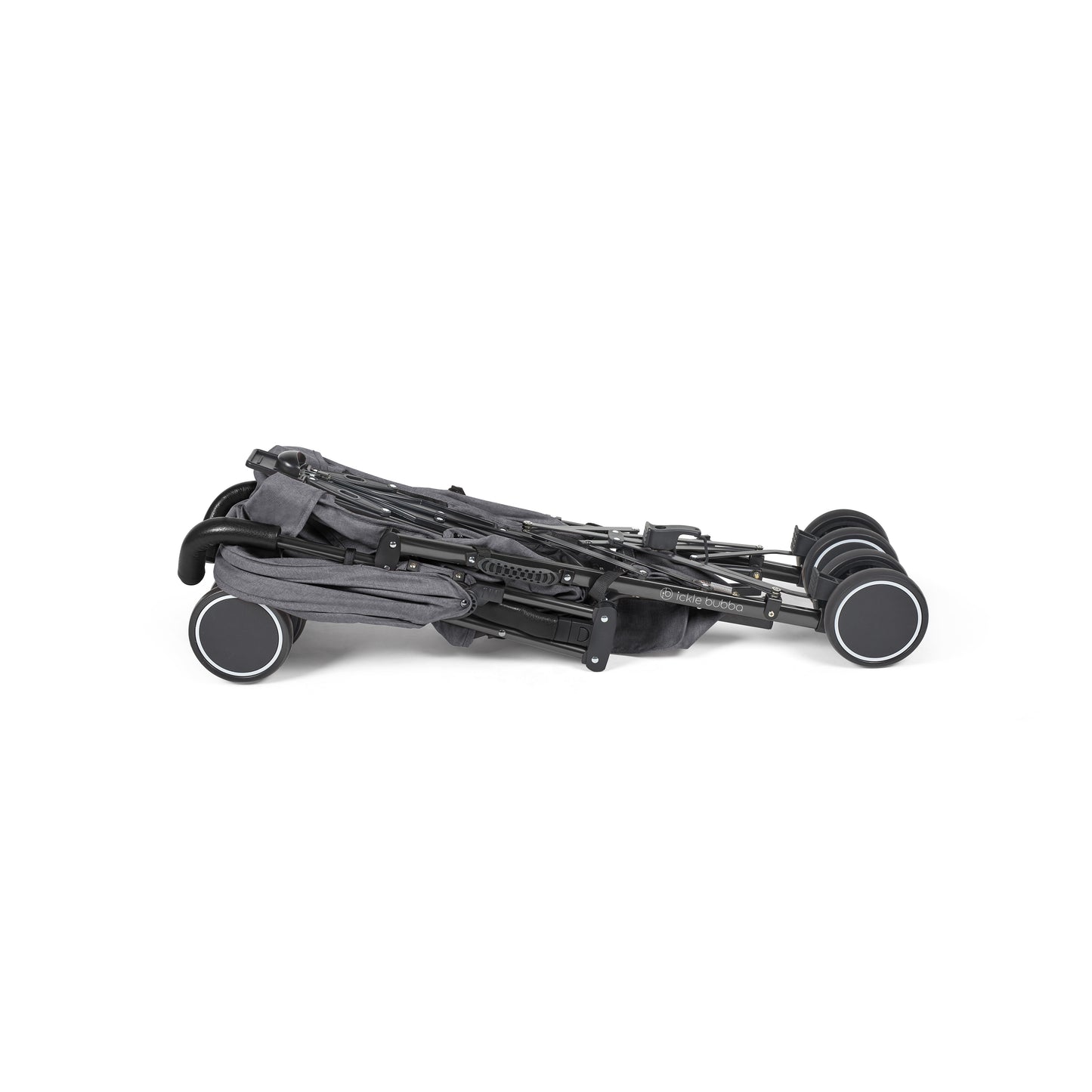 Ickle Bubba Discovery MAX stroller in graphite grey with black and gray foldable design and sleek metal frame