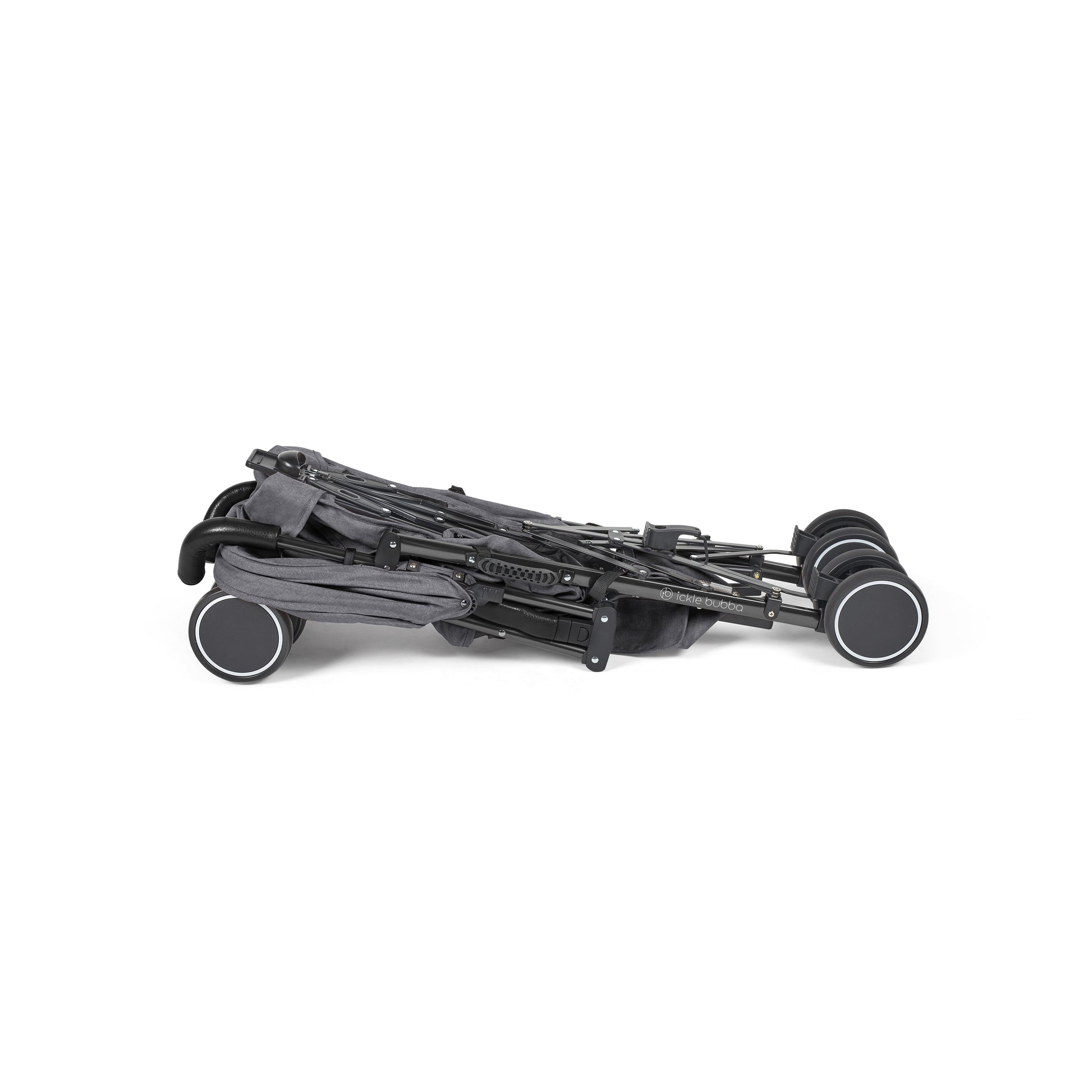Ickle Bubba Discovery MAX stroller in graphite grey with black and gray foldable design and sleek metal frame