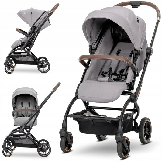 Lorelli Makaya 360 Rotation Stroller – Grey | Lightweight Reversible Pushchair from Birth to 22kg