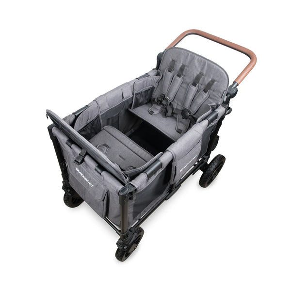 WonderFold W4 Luxe Pro Quad Stroller Wagon – Charcoal Grey - 4 Seater