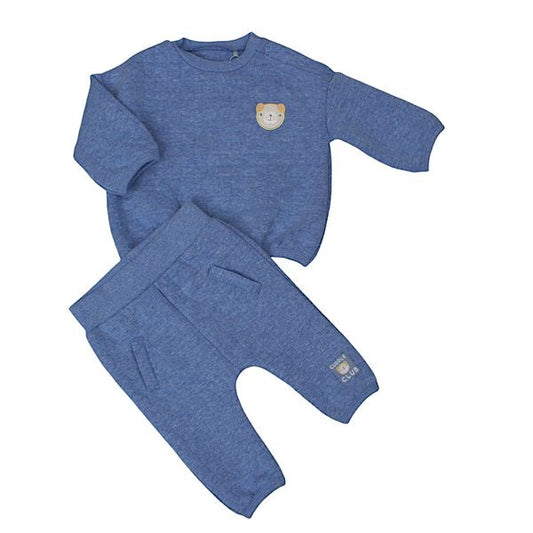 Baby Boys Navy Teddy Bear 2PC Outfit General Pure & Soft