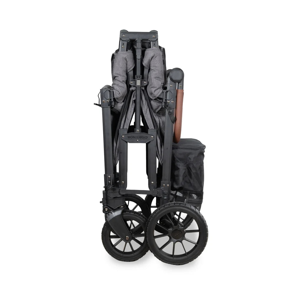 WonderFold W4 Luxe Pro Quad Stroller Wagon – Charcoal Grey - 4 Seater