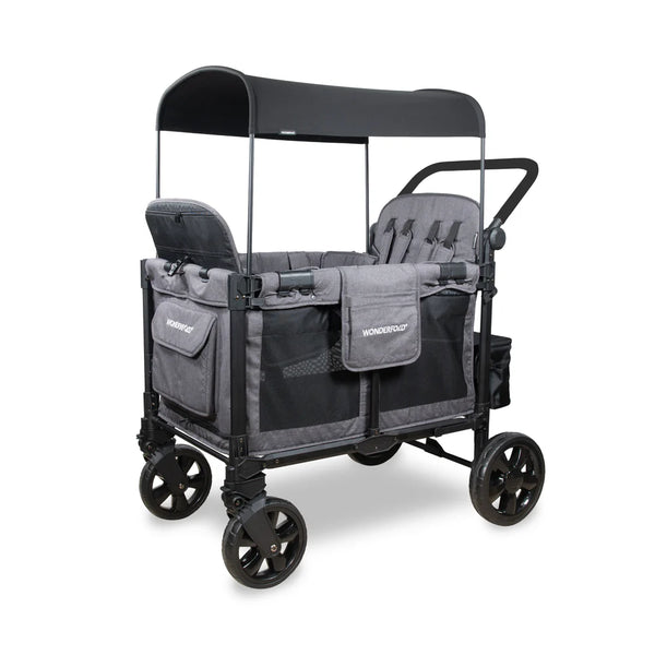 WonderFold W4 Elite Pro Quad Stroller Wagon – Grey - 4 Seater