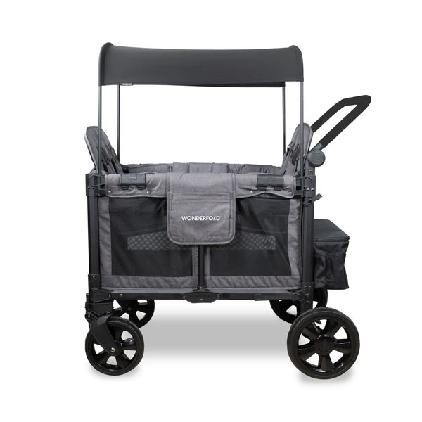 WonderFold W4 Elite Pro Quad Stroller Wagon – Grey - 4 Seater