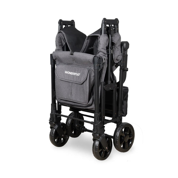 WonderFold W2 Elite Pro Double Stroller Wagon – Grey - 2 Seater