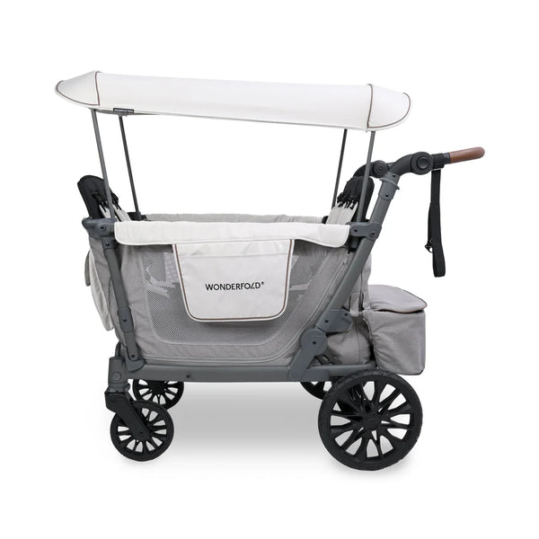 WonderFold L2 Double Stroller Wagon Grey - 2 Seater
