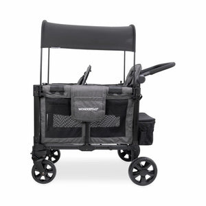 WonderFold W2 Elite Pro Double Stroller Wagon – Grey - 2 Seater