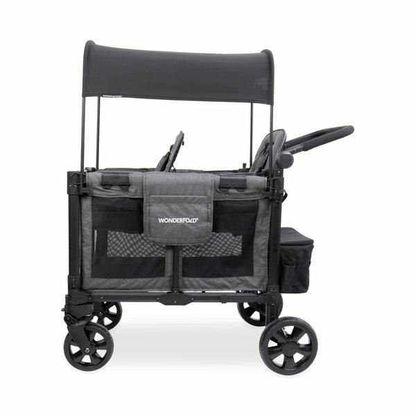 WonderFold W2 Elite Pro Double Stroller Wagon – Grey - 2 Seater
