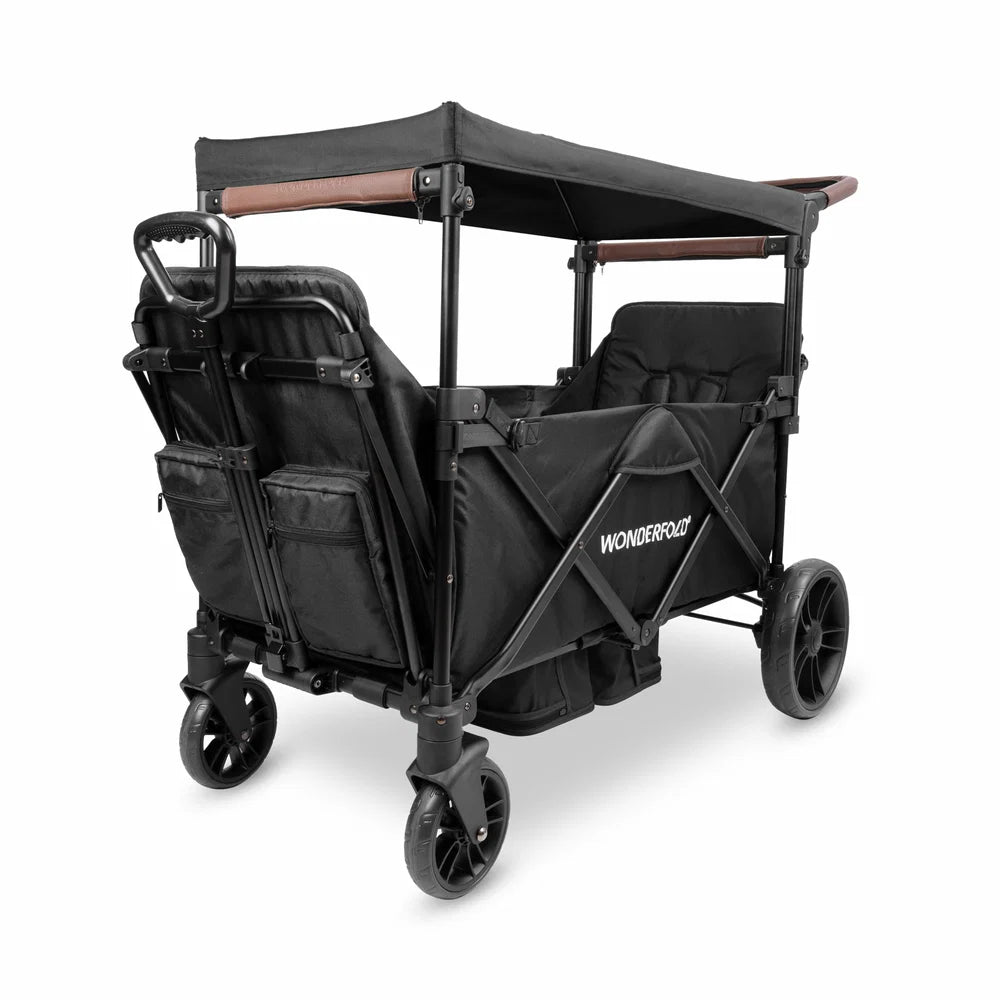 WonderFold X2R Push & Pull Double Stroller Wagon – Stealth Black – 2 Seater
