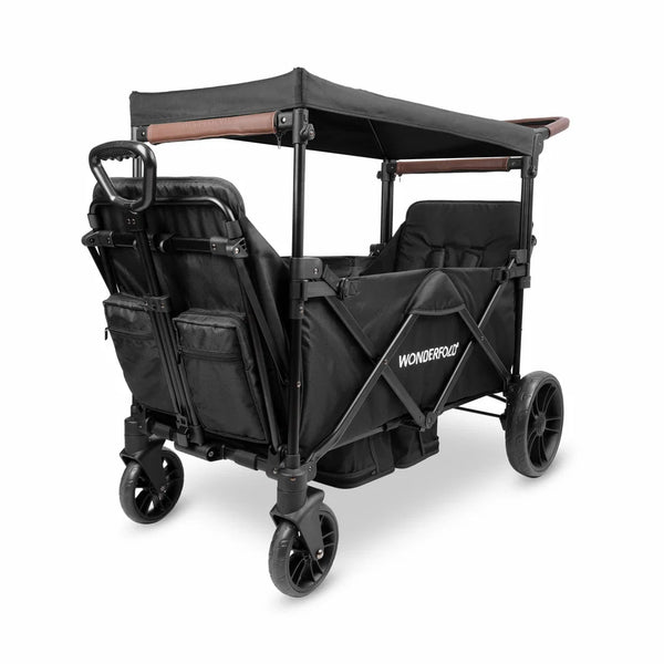 WonderFold X2R Push & Pull Double Stroller Wagon – Stealth Black – 2 Seater