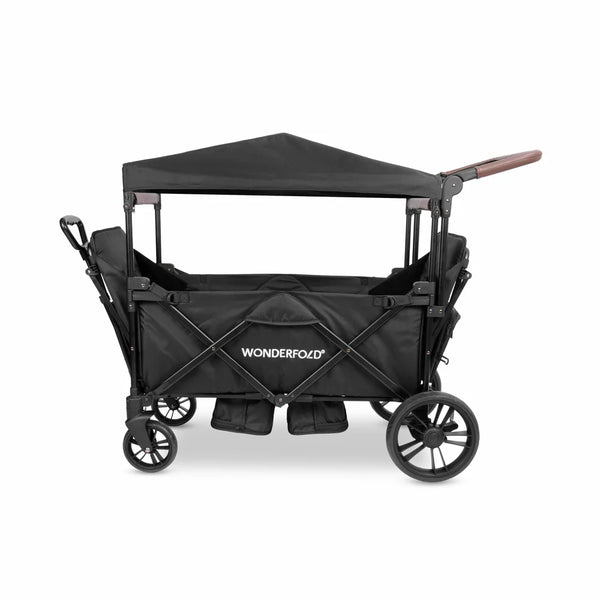 WonderFold X2R Push & Pull Double Stroller Wagon – Stealth Black – 2 Seater