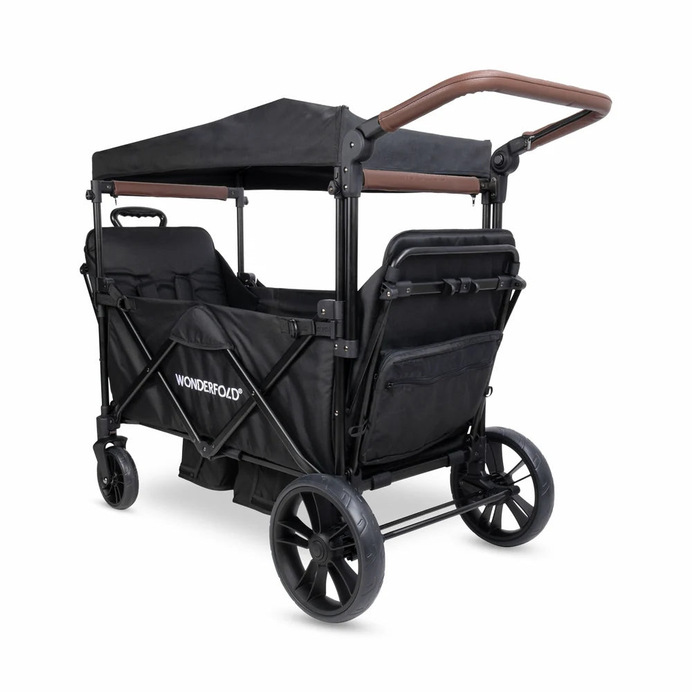 WonderFold X2R Push & Pull Double Stroller Wagon – Stealth Black – 2 Seater