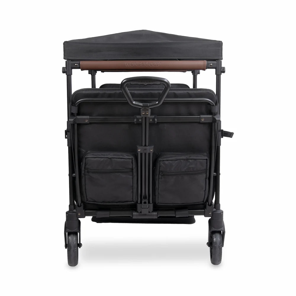 WonderFold X4R Push & Pull Quad Stroller Wagon – Stealth Black – 4 Seater