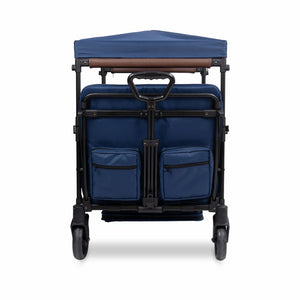 WonderFold X4R Push & Pull Quad Stroller Wagon – Sapphire Navy – 4 Seater