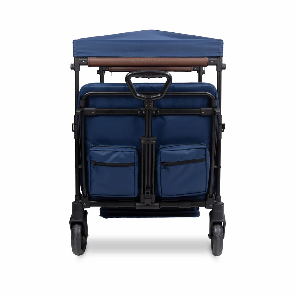 WonderFold X4R Push & Pull Quad Stroller Wagon – Sapphire Navy – 4 Seater