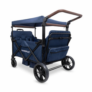 WonderFold X4R Push & Pull Quad Stroller Wagon – Sapphire Navy – 4 Seater
