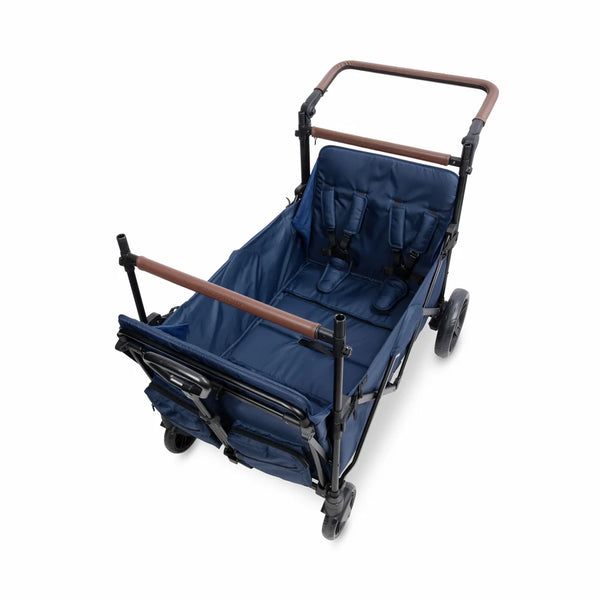 WonderFold X4R Push & Pull Quad Stroller Wagon – Sapphire Navy – 4 Seater