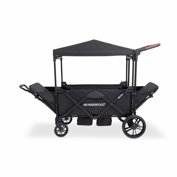 WonderFold X2R Push & Pull Double Stroller Wagon – Stealth Black – 2 Seater