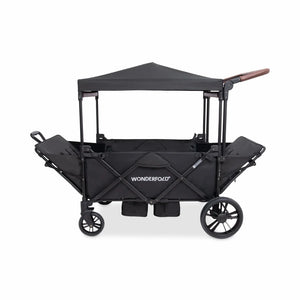WonderFold X4R Push & Pull Quad Stroller Wagon – Stealth Black – 4 Seater
