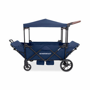 WonderFold X4R Push & Pull Quad Stroller Wagon – Sapphire Navy – 4 Seater