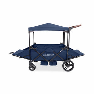 WonderFold X4R Push & Pull Quad Stroller Wagon – Sapphire Navy – 4 Seater