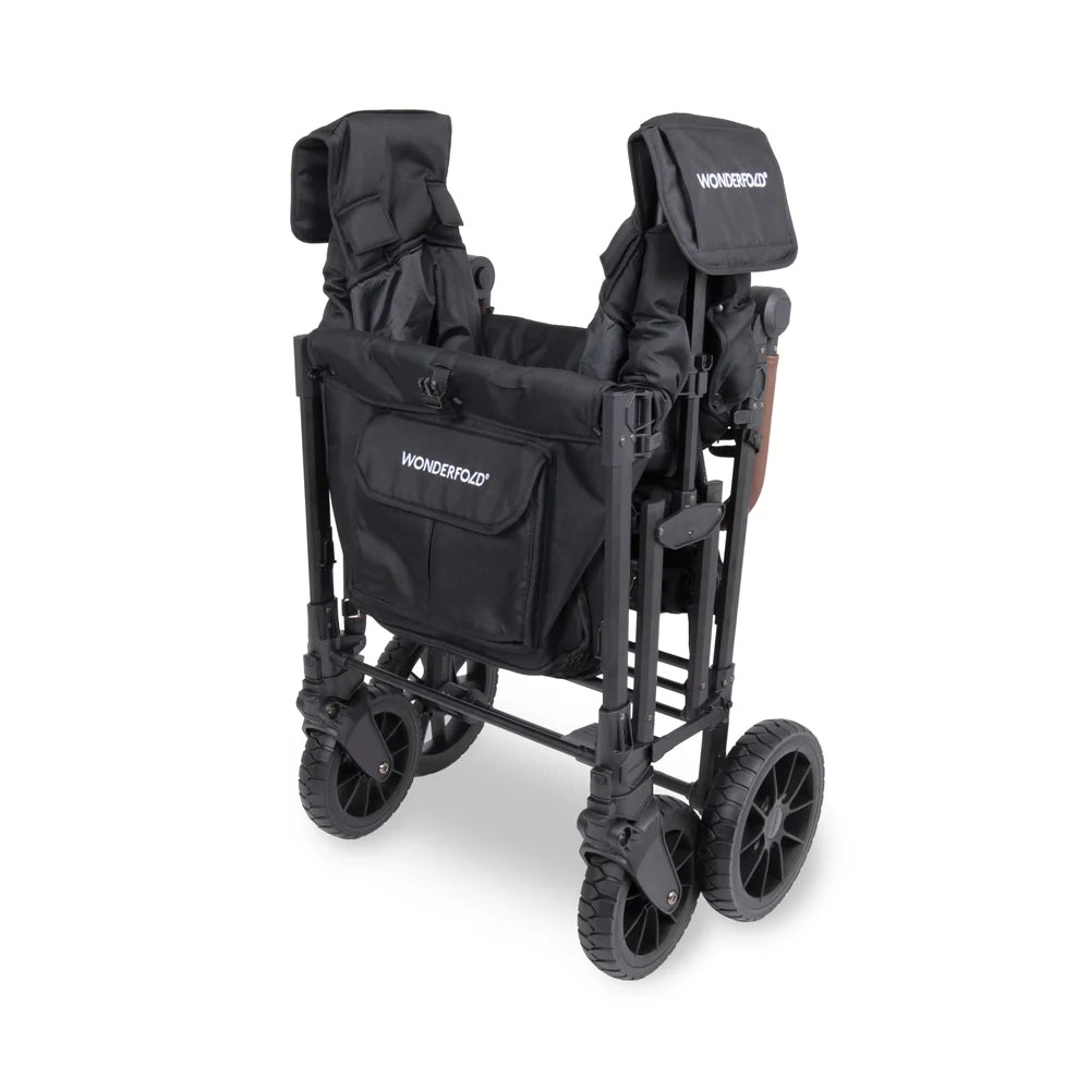 WonderFold W4 Luxe Pro Quad Stroller Wagon – Black - 4 Seater
