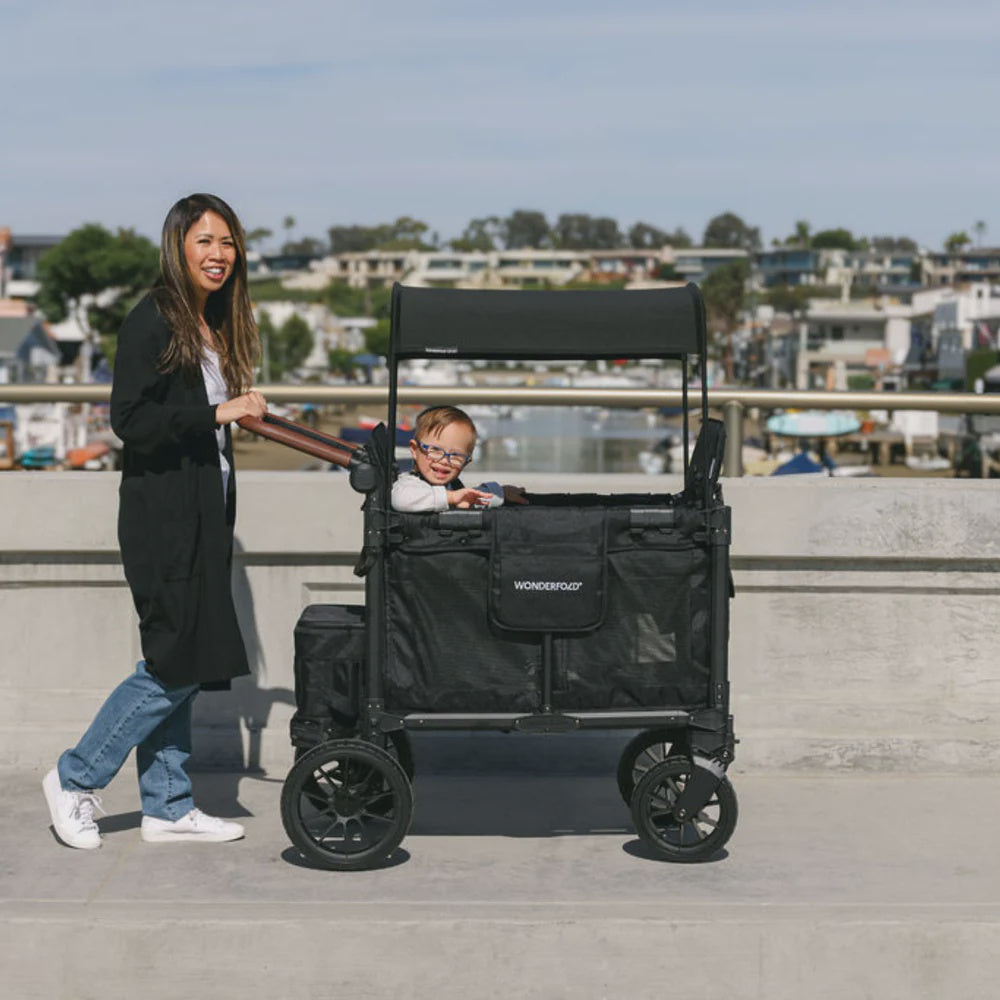 WonderFold W2 Luxe Pro Double Stroller Wagon – Black - 2 Seater