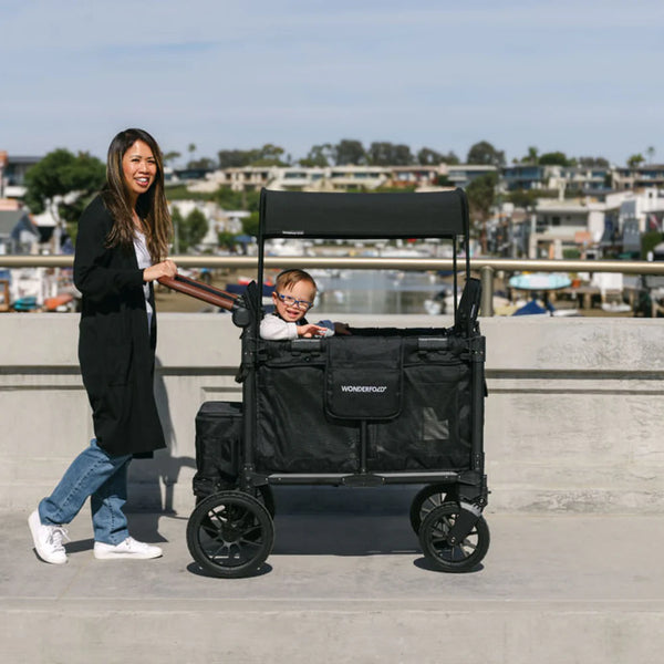 WonderFold W2 Luxe Pro Double Stroller Wagon – Black - 2 Seater