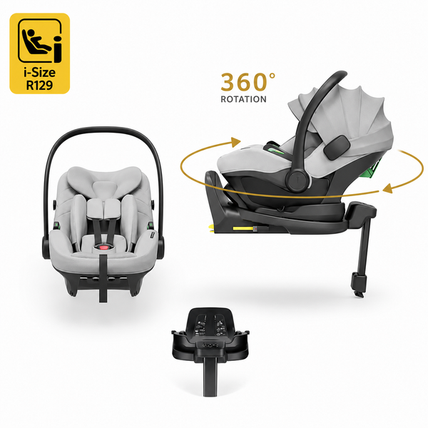 Avionaut Pixel 3 Infant Carrier & Orbit Isofix Bundle– Grey (40–86cm | 0–13kg)