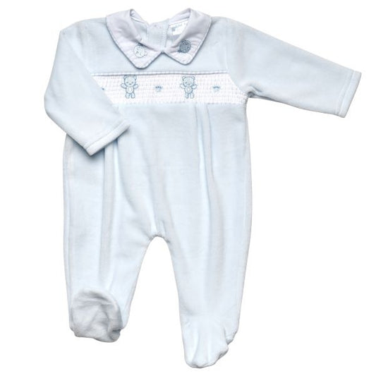 Baby Blue Teddy Cotton Romper General Just Too Cute   