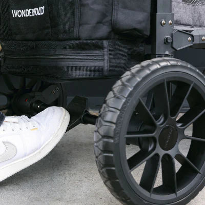 WonderFold W2 Luxe Pro Double Stroller Wagon – Grey - 2 Seater