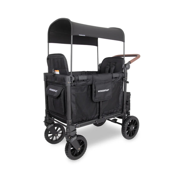WonderFold W2 Luxe Pro Double Stroller Wagon – Black - 2 Seater