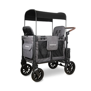 WonderFold W2 Luxe Pro Double Stroller Wagon – Grey - 2 Seater