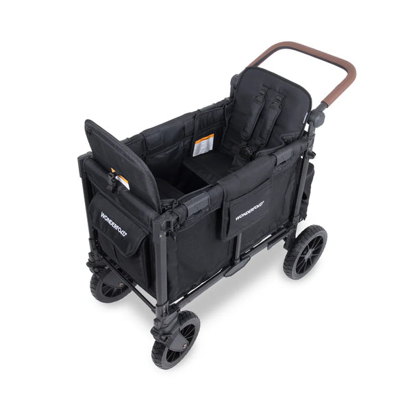 WonderFold W2 Luxe Pro Double Stroller Wagon – Black - 2 Seater