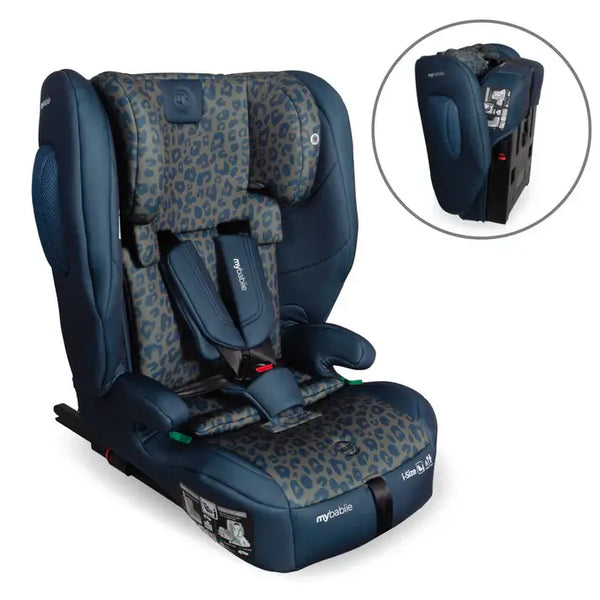 My Babiie MBCS80 Foldable i-Size Isofix Toddler Booster Seat - Navy Leopard