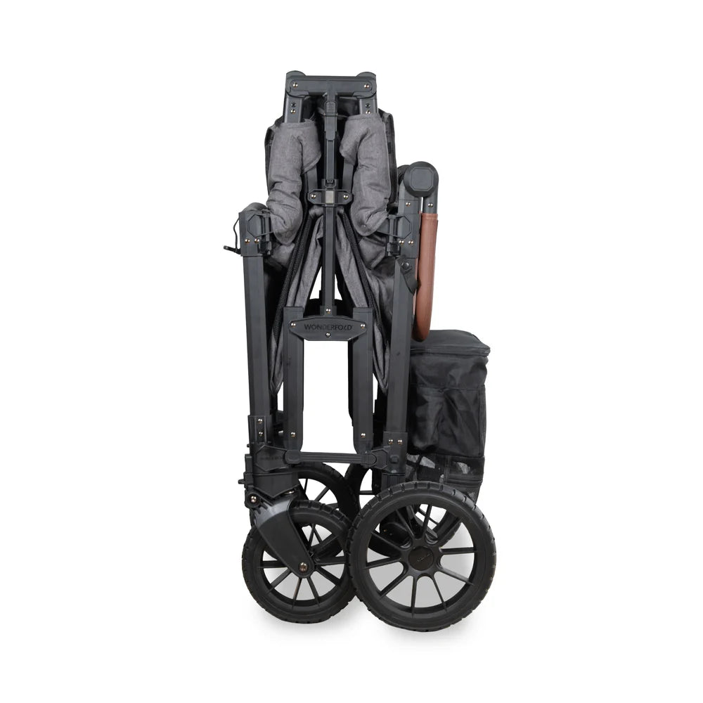WonderFold W2 Luxe Pro Double Stroller Wagon – Charcoal Grey - 2 Seater