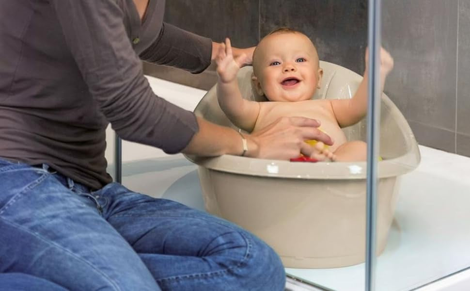 OKBaby Bella Baby Bath Tub in Beige – Ergonomic Baby Bath | 0–12 Months