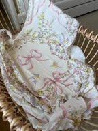 Rose Ribbon Garden Organic Cotton Muslin Blanket