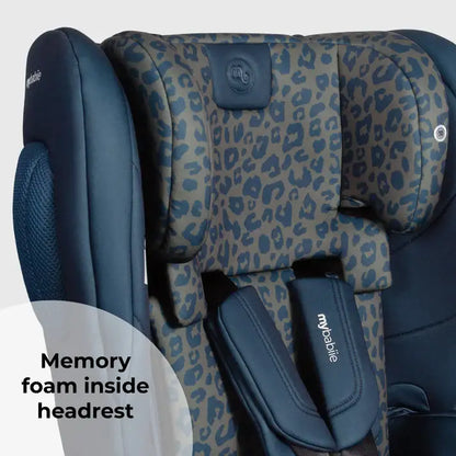 My Babiie MBCS80 Foldable i-Size Isofix Toddler Booster Seat - Navy Leopard