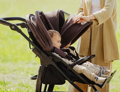 TFK Duo Twin & Sibling Pram – Braun (Brown) | 2026 Combi Seat Version
