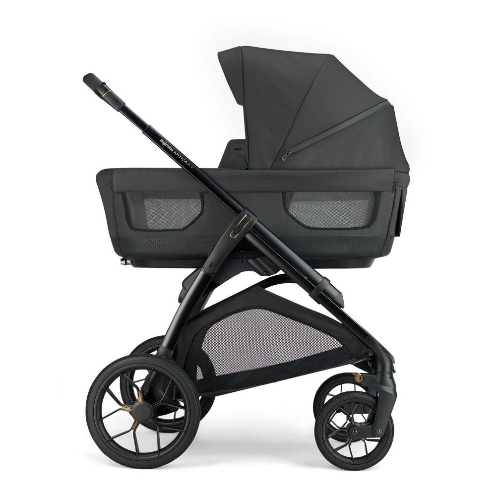 Inglesina Aptica XT 3 in 1 Travel System 2026 - Magnet Grey | Lie-Flat Car Seat & 360° Base