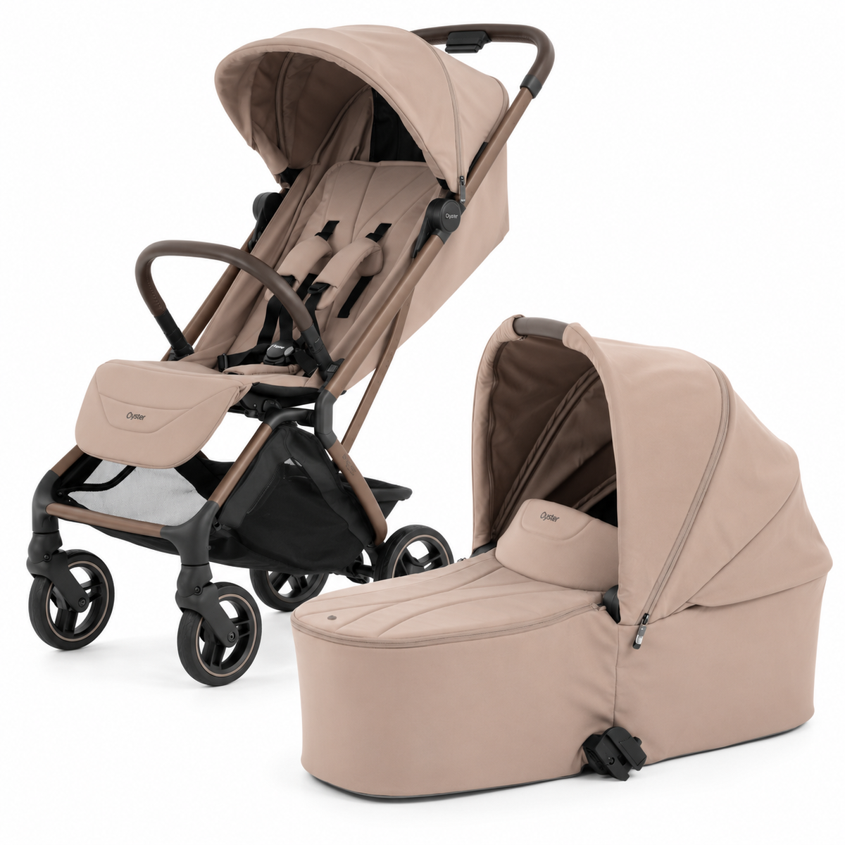 BabyStyle Oyster F-Lite Stroller & Carrycot Bundle - Taupe