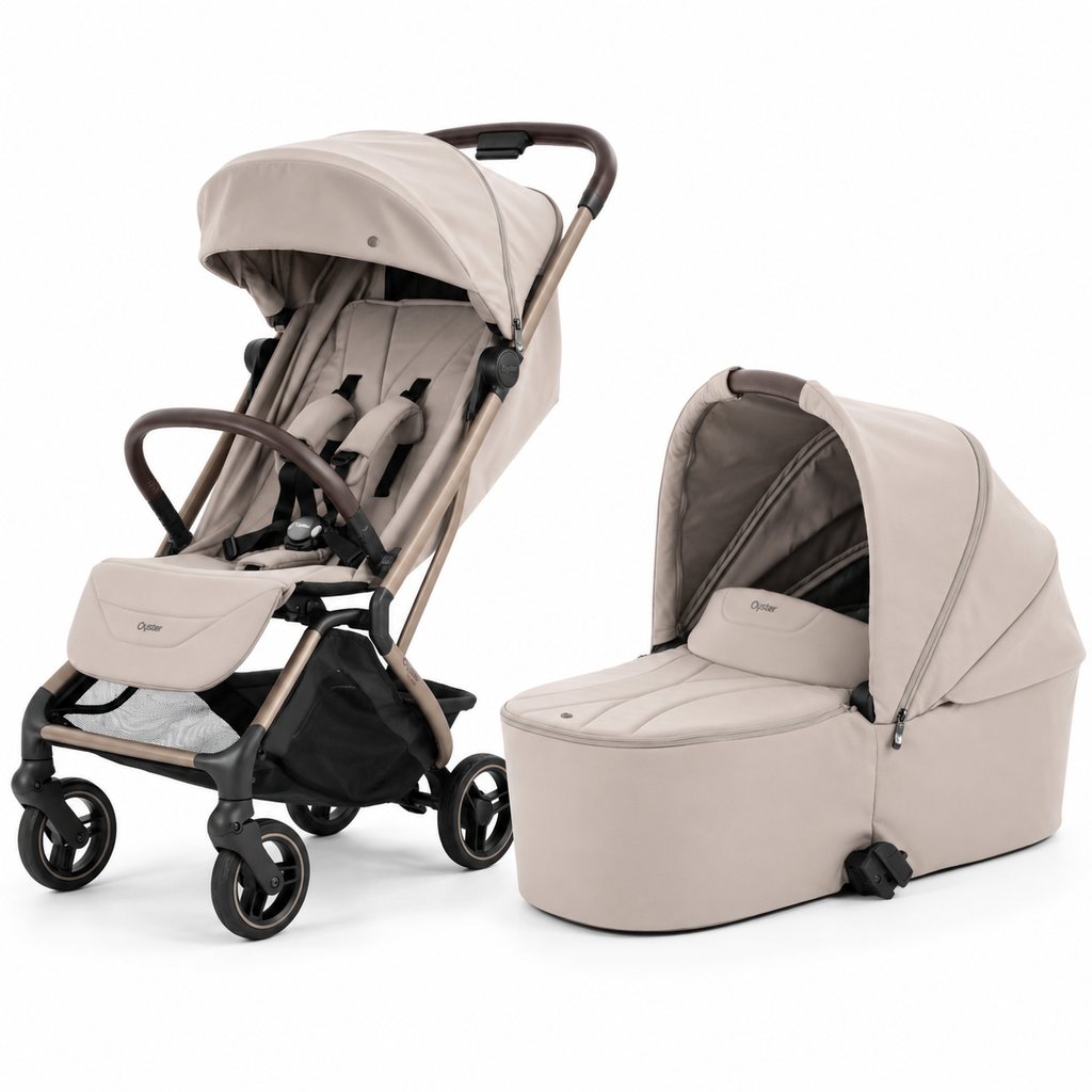 BabyStyle Oyster F-Lite Stroller & Carrycot Bundle –Putty