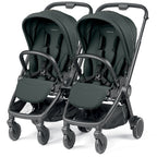 Black peg perego city loop twin 3 in 1 travel system metal dual stroller with sleek design and adjustable handles