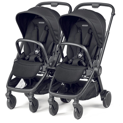 Peg Perego City Loop Twin Bundle 3 in 1 Travel System & Lounge i-Sized Infant Carrier - True Black