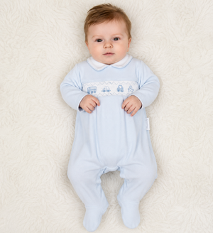 Baby Boys Smocked Cars All in One